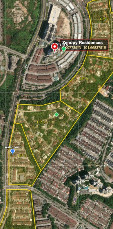 VicMap showing a GeoPDF map with live GPS position and waypoint pins